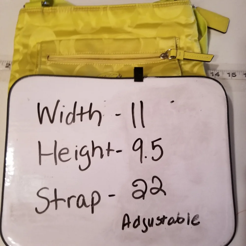 Coach Lime Green Signature Crossbody Bag